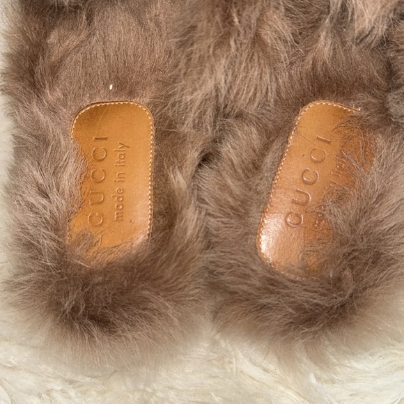 gucci princetown fur loafers in brown with logo - Picture 4 of 4